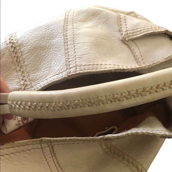 Lucky Brand VTG Inspired Authentic Cream Buttery Leather Hobo Boho Shoulder Bag - Picture 8 of 10